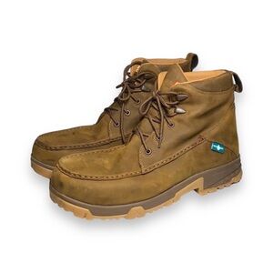 Twisted X Mens Distressed Stretch Nano Composite Round Toe Lace-Up Workboot